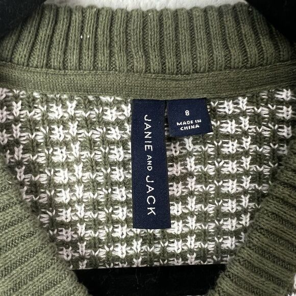 Janie And Jack Herringbone Boys Sz 8 Cardigan Sweater Preppy Academia Grandpa - Picture 3 of 8